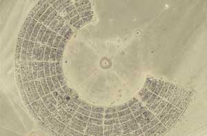 Aerial view of black rock city